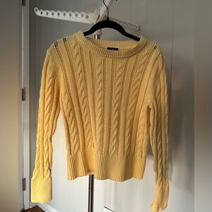 Talbots Butter Yellow Cable Knit Sweater